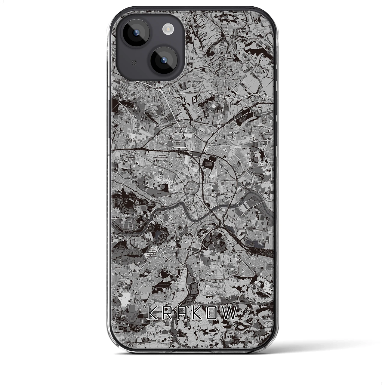 【クラクフ(ポーランド)】地図柄iPhoneケース(クリアタイプ)