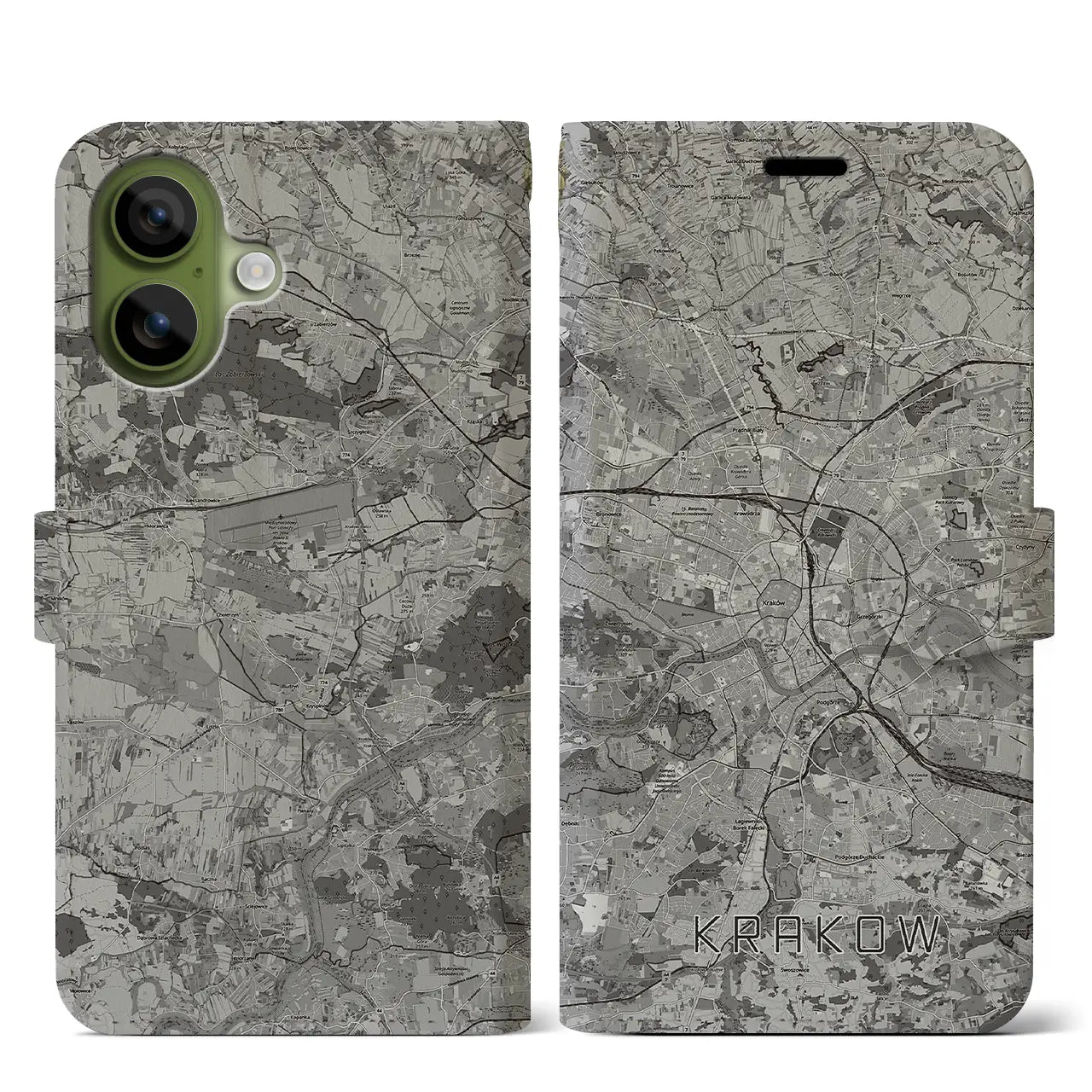 【クラクフ(ポーランド)】地図柄iPhoneケース(手帳タイプ)