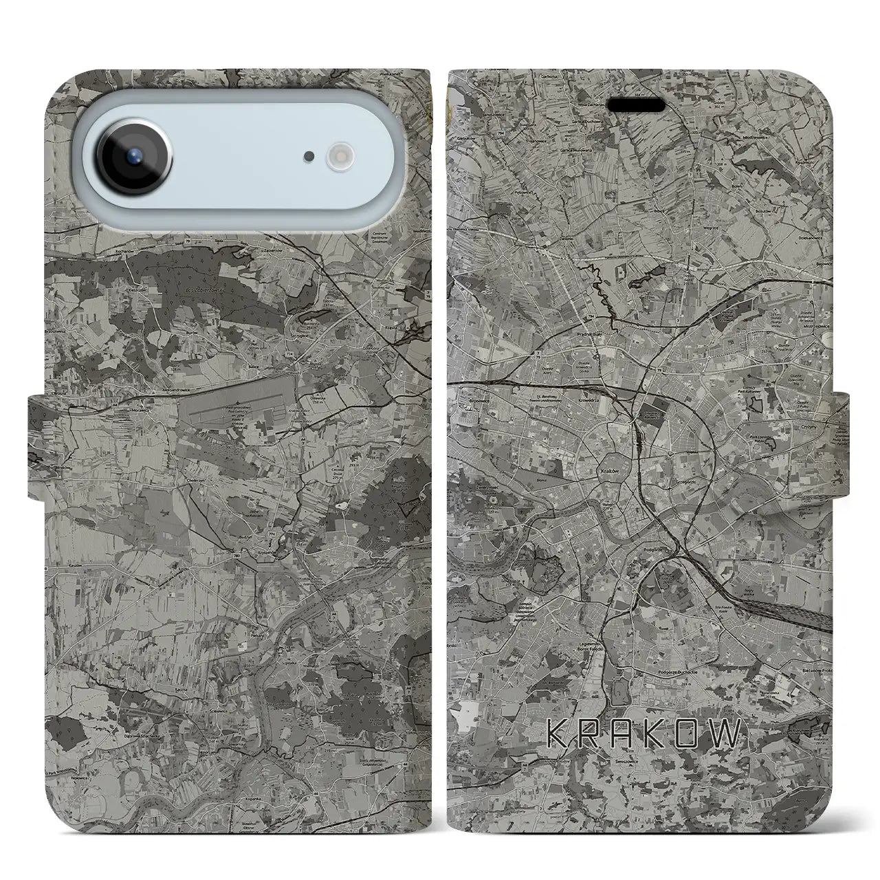 【クラクフ(ポーランド)】地図柄iPhoneケース(手帳タイプ)