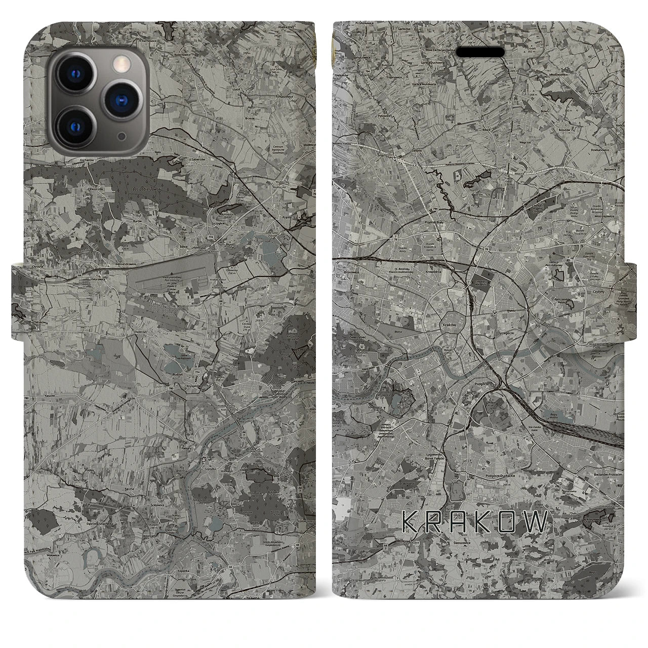 【クラクフ(ポーランド)】地図柄iPhoneケース(手帳タイプ)