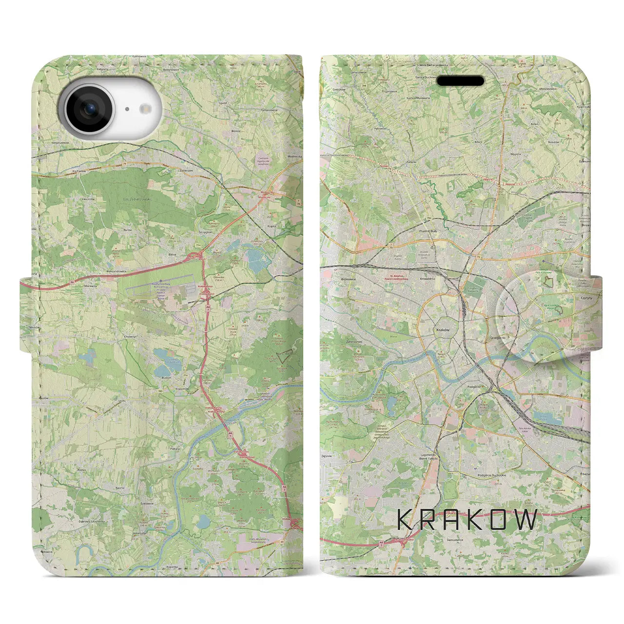 【クラクフ(ポーランド)】地図柄iPhoneケース(手帳タイプ)