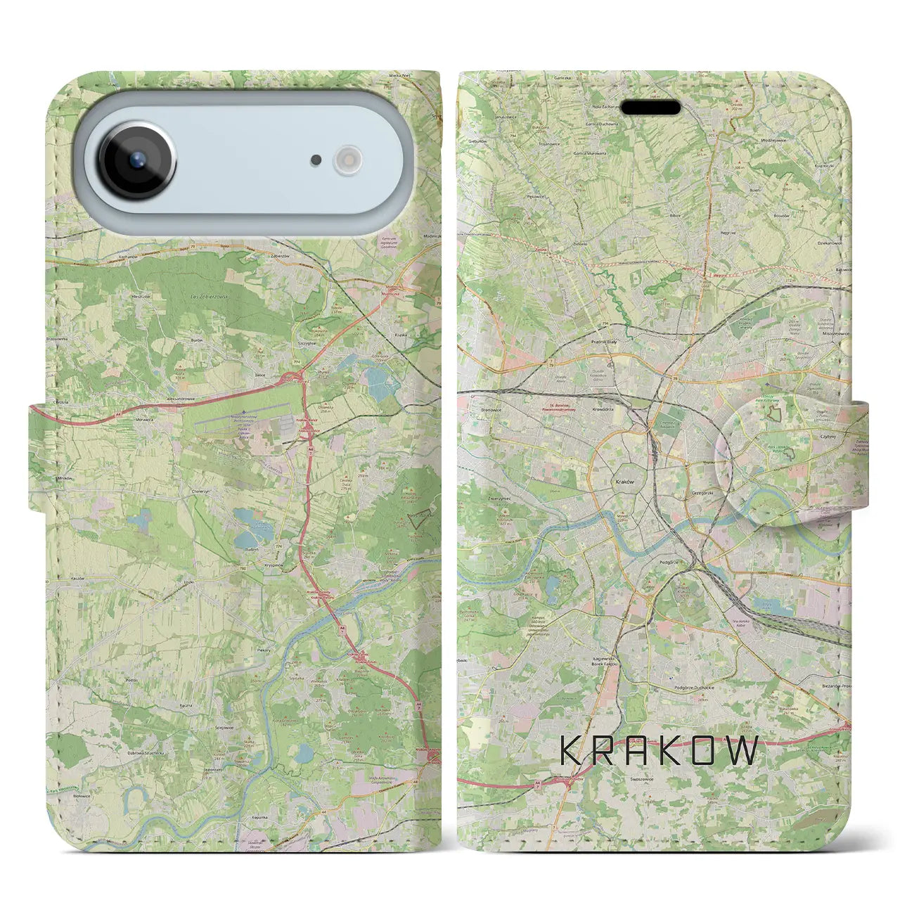 【クラクフ(ポーランド)】地図柄iPhoneケース(手帳タイプ)