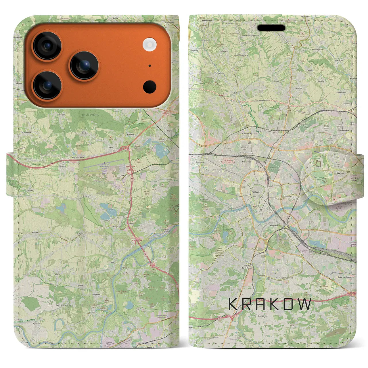 【クラクフ(ポーランド)】地図柄iPhoneケース(手帳タイプ)