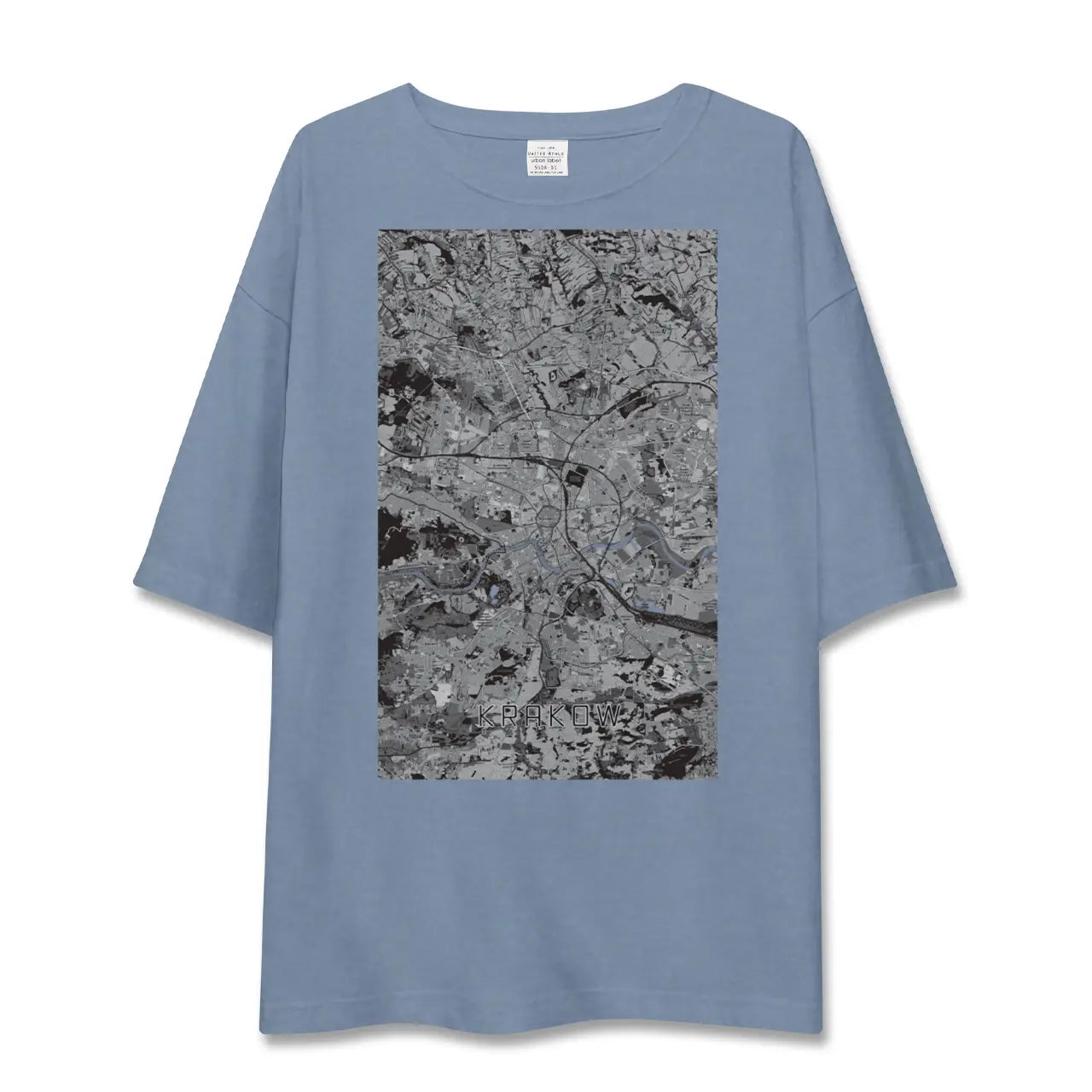 【クラクフ(ポーランド)】地図柄ビッグシルエットTシャツ
