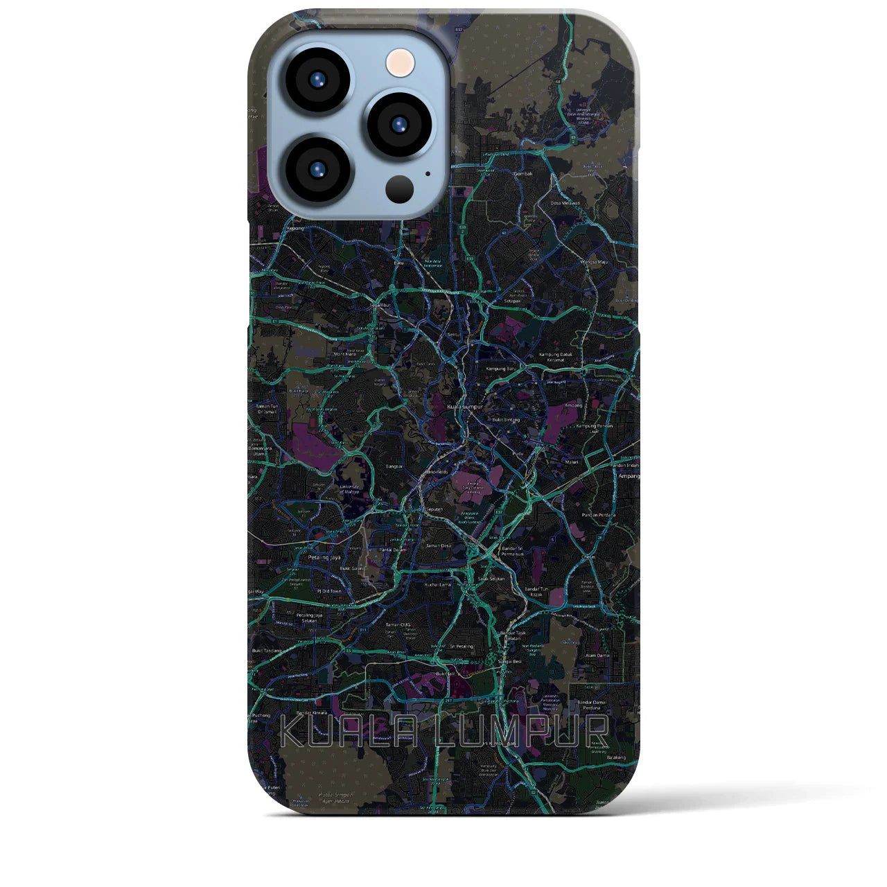 【クアラルンプール(マレーシア)】地図柄iPhoneケース(バックカバータイプ)