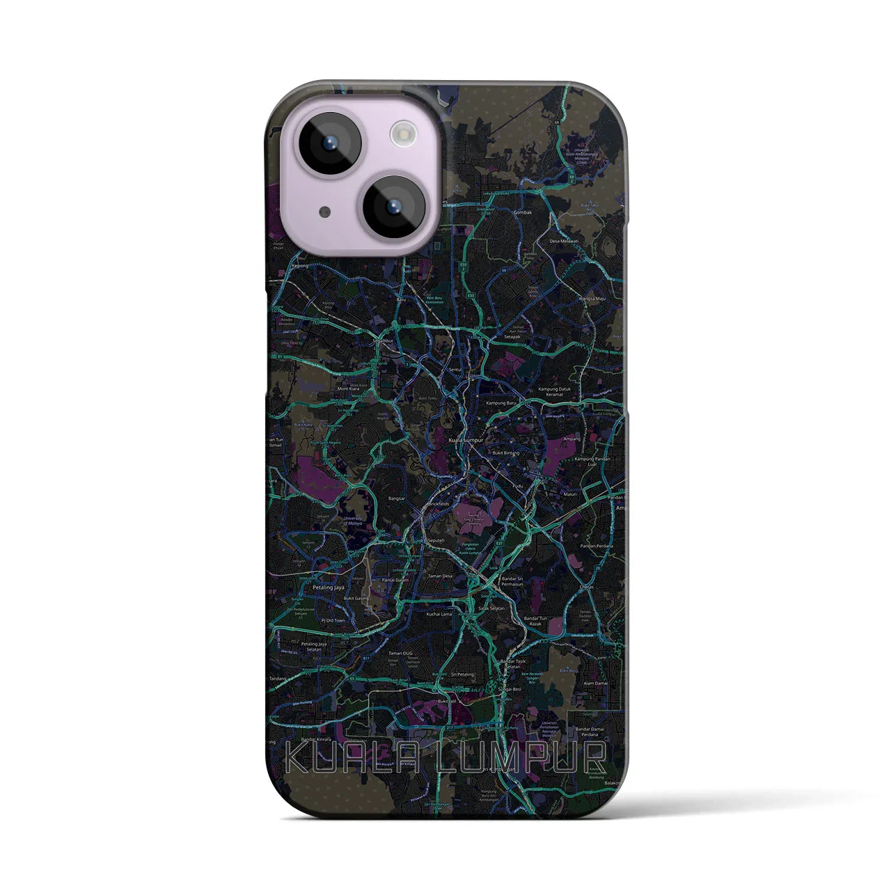 【クアラルンプール(マレーシア)】地図柄iPhoneケース(バックカバータイプ)