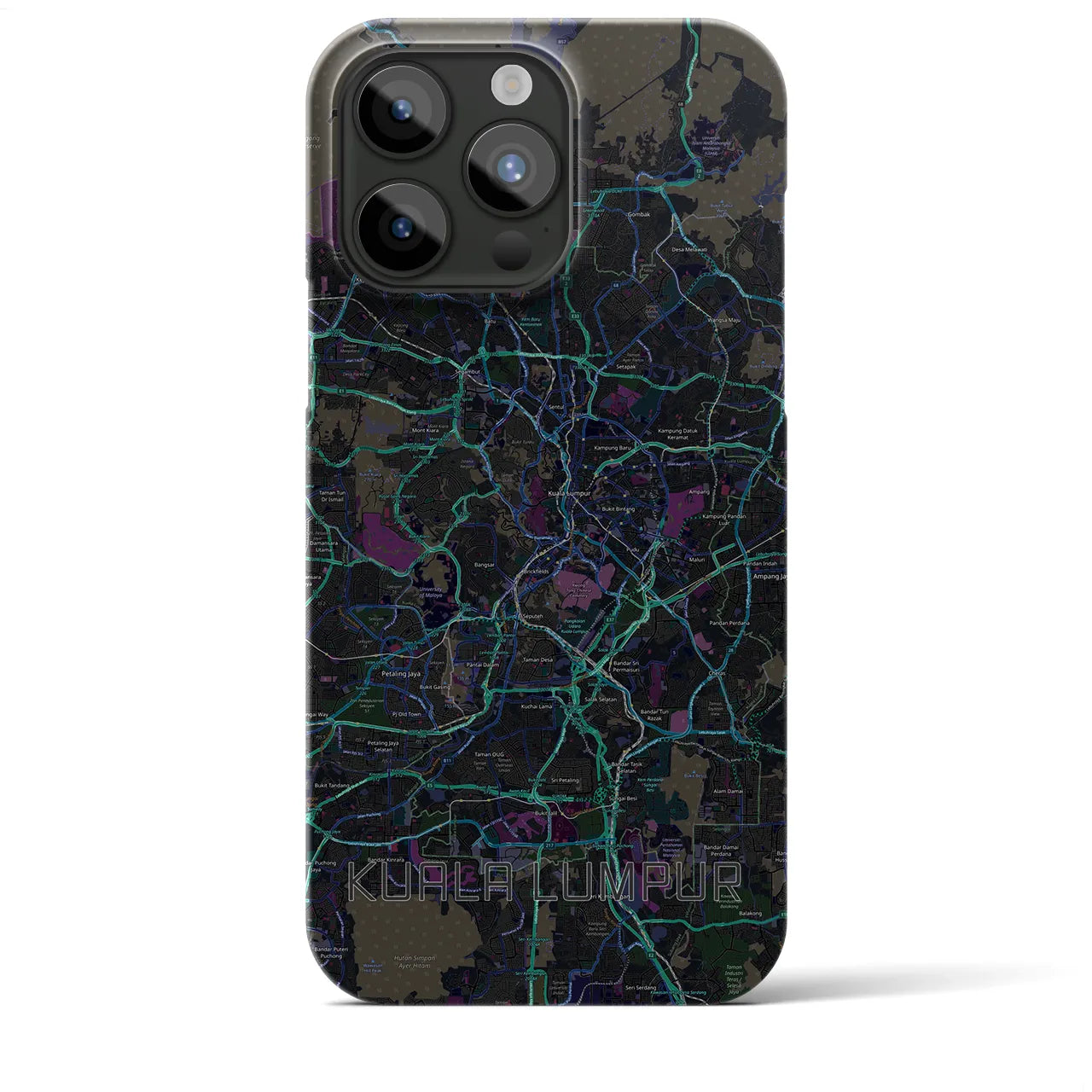 【クアラルンプール(マレーシア)】地図柄iPhoneケース(バックカバータイプ)