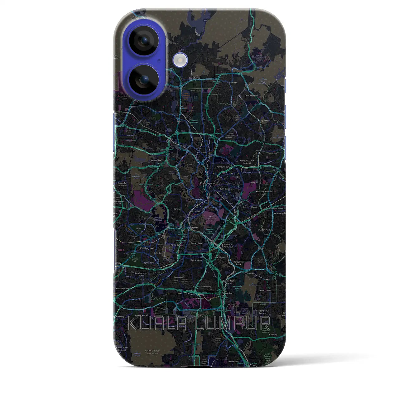 【クアラルンプール(マレーシア)】地図柄iPhoneケース(バックカバータイプ)