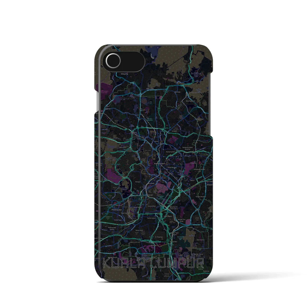 【クアラルンプール(マレーシア)】地図柄iPhoneケース(バックカバータイプ)