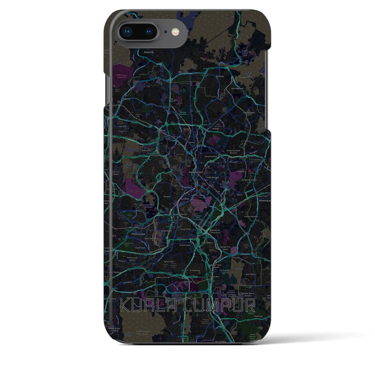 【クアラルンプール(マレーシア)】地図柄iPhoneケース(バックカバータイプ)