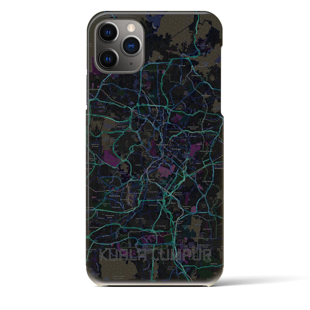 【クアラルンプール(マレーシア)】地図柄iPhoneケース(バックカバータイプ)