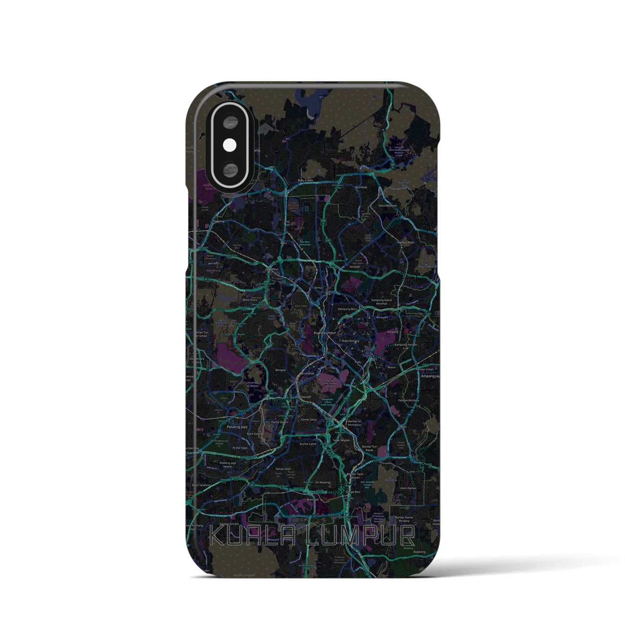 【クアラルンプール(マレーシア)】地図柄iPhoneケース(バックカバータイプ)