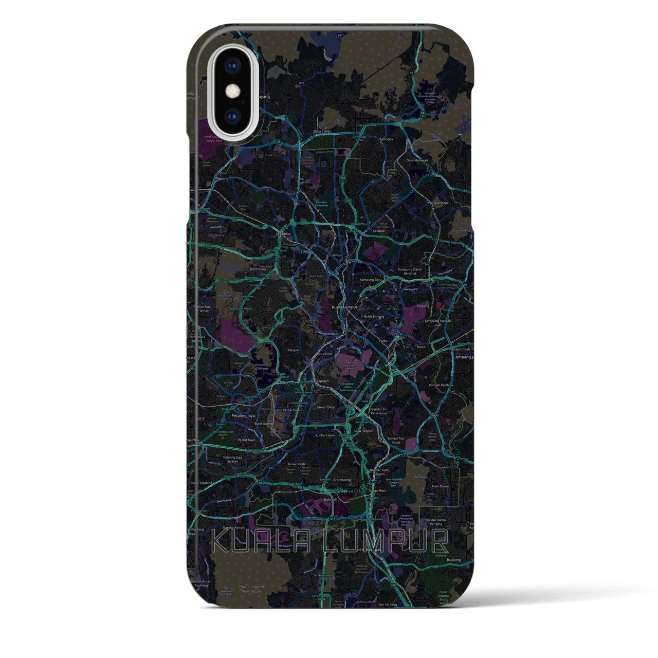 【クアラルンプール(マレーシア)】地図柄iPhoneケース(バックカバータイプ)