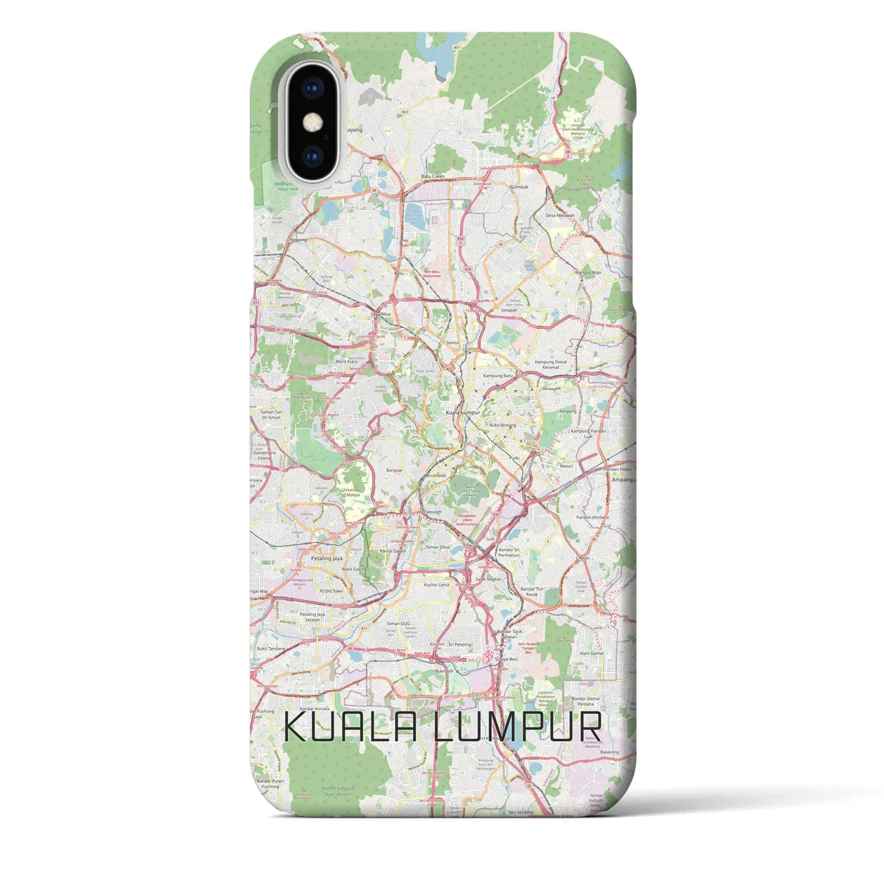 【クアラルンプール(マレーシア)】地図柄iPhoneケース(バックカバータイプ)