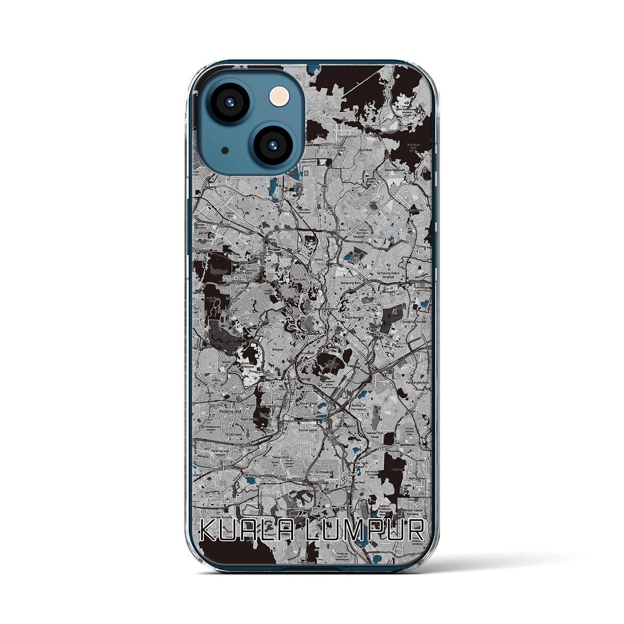 【クアラルンプール(マレーシア)】地図柄iPhoneケース(クリアタイプ)