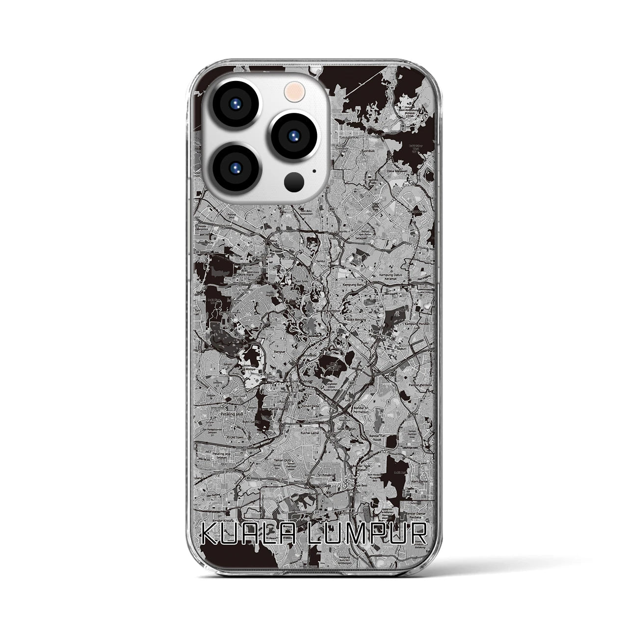 【クアラルンプール(マレーシア)】地図柄iPhoneケース(クリアタイプ)
