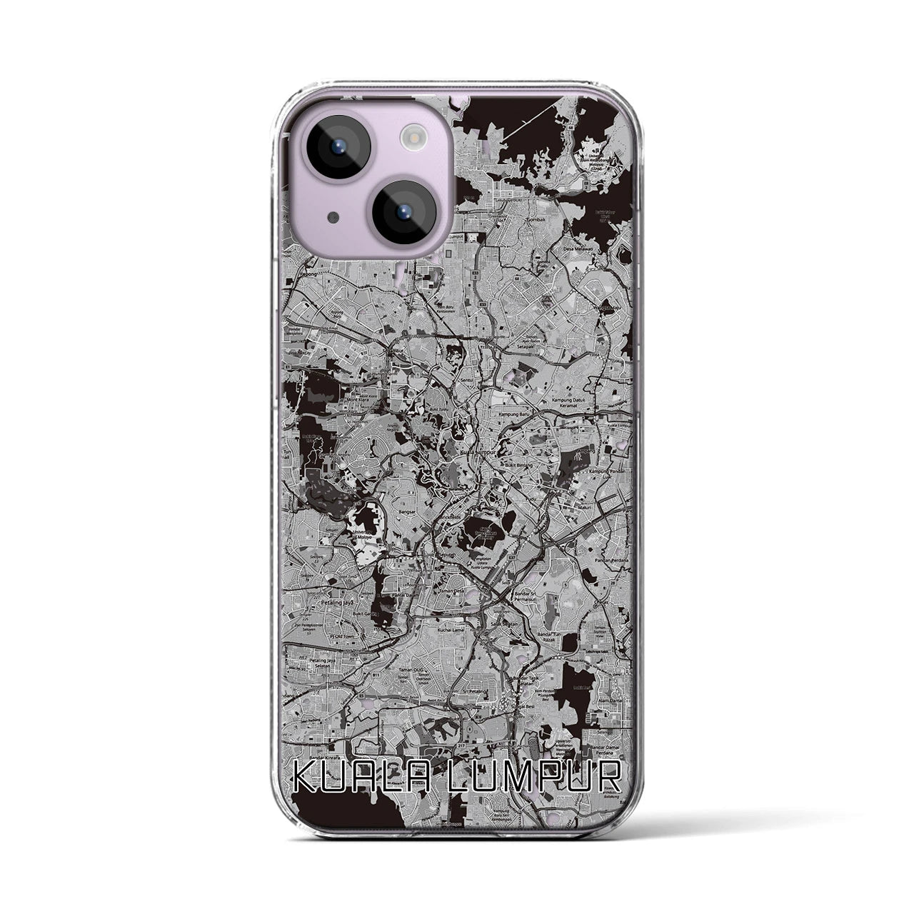 【クアラルンプール(マレーシア)】地図柄iPhoneケース(クリアタイプ)