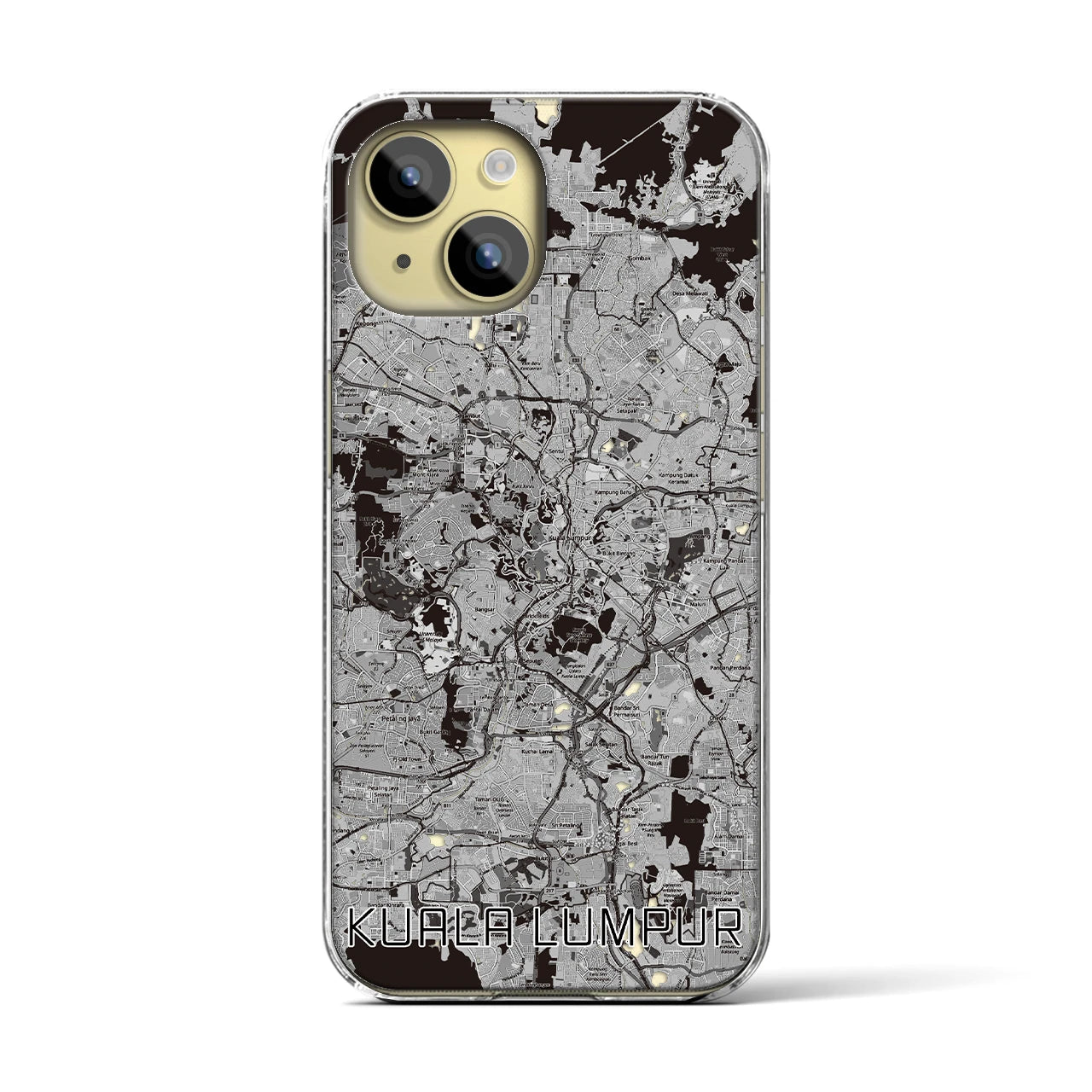 【クアラルンプール(マレーシア)】地図柄iPhoneケース(クリアタイプ)