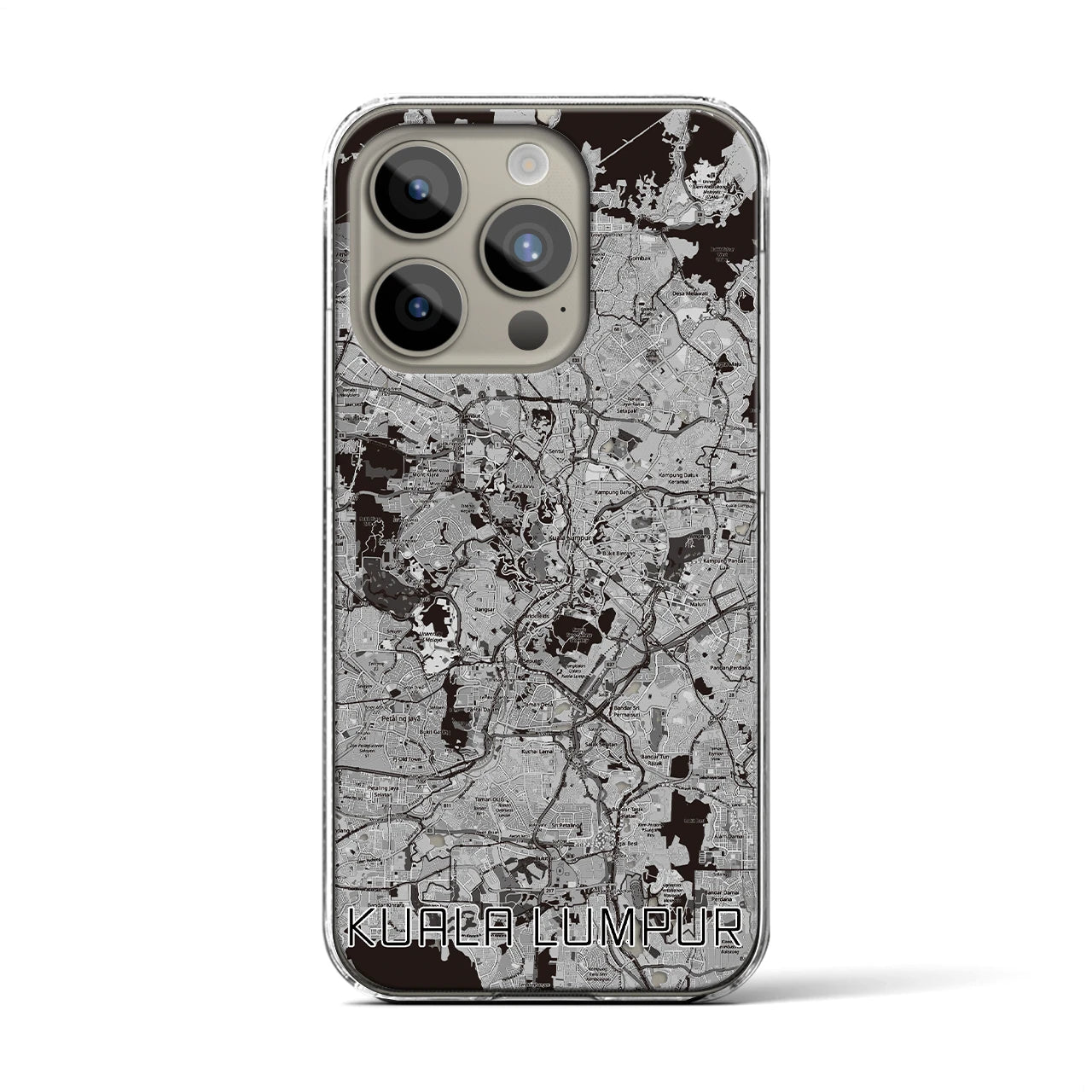 【クアラルンプール(マレーシア)】地図柄iPhoneケース(クリアタイプ)