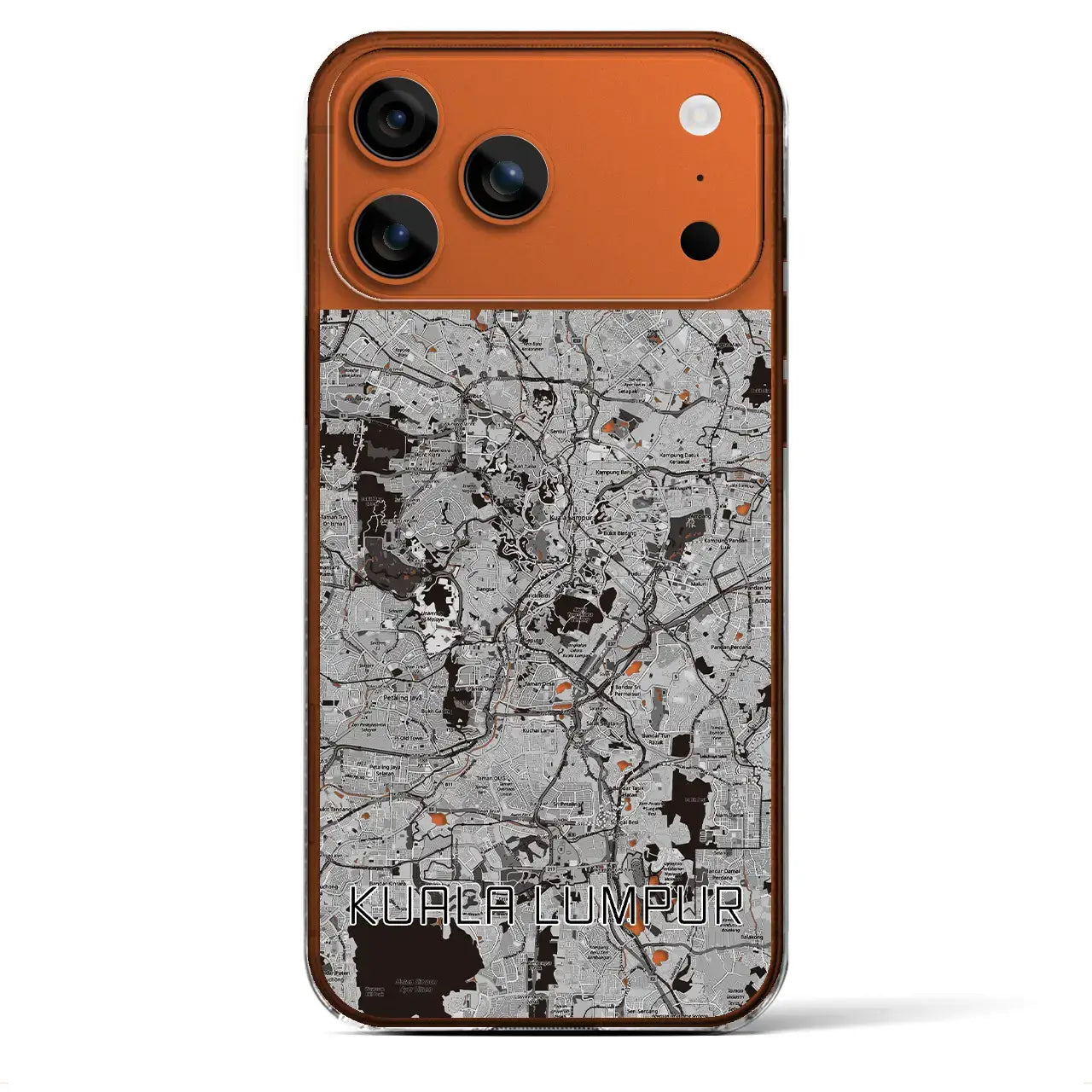 【クアラルンプール(マレーシア)】地図柄iPhoneケース(クリアタイプ)モノトーン・iPhone 17 Pro Max 用