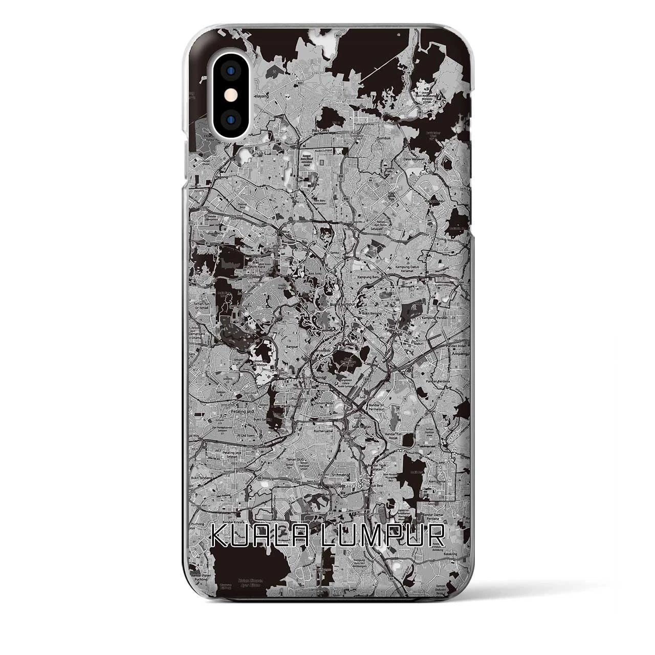 【クアラルンプール(マレーシア)】地図柄iPhoneケース(クリアタイプ)