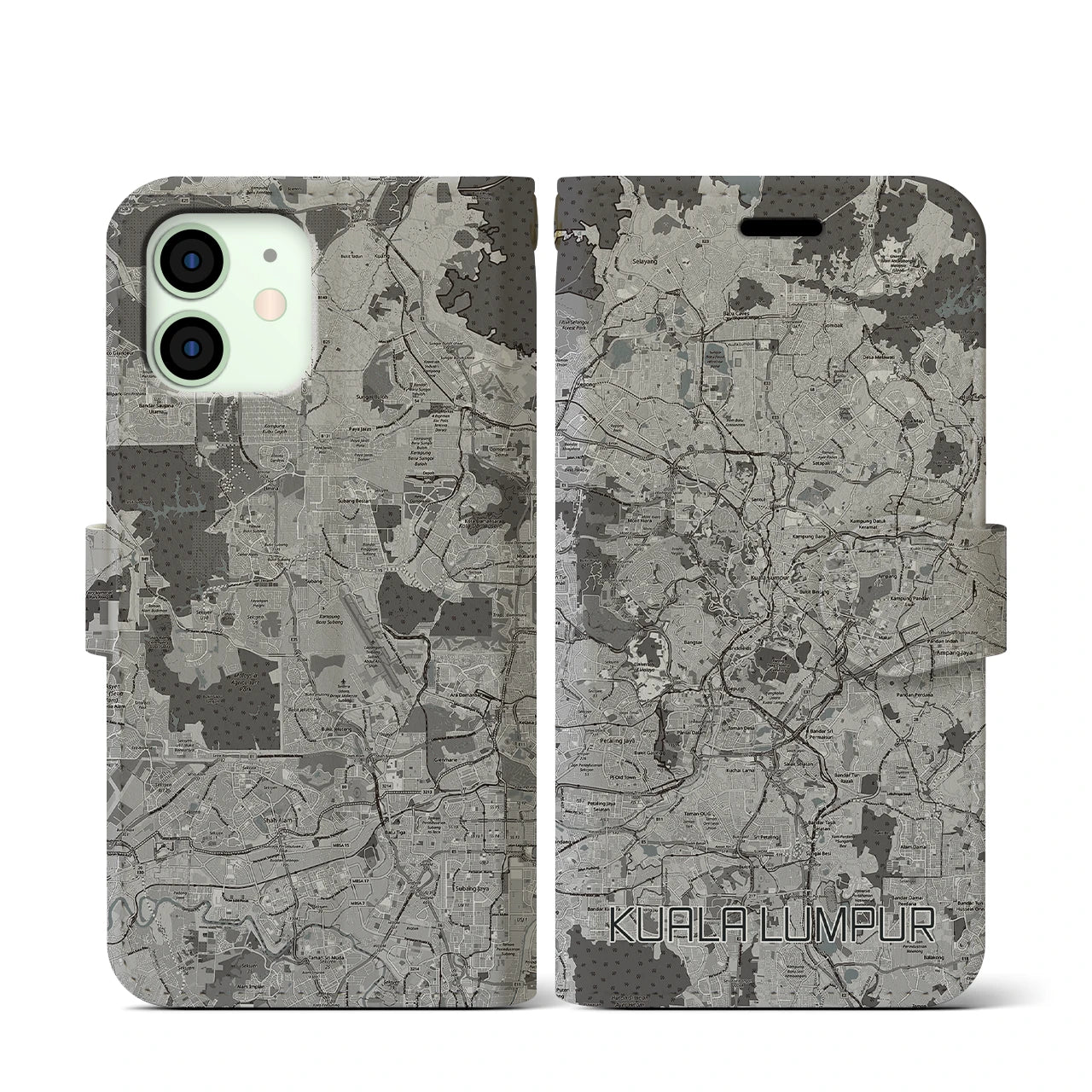 【クアラルンプール(マレーシア)】地図柄iPhoneケース(手帳タイプ)