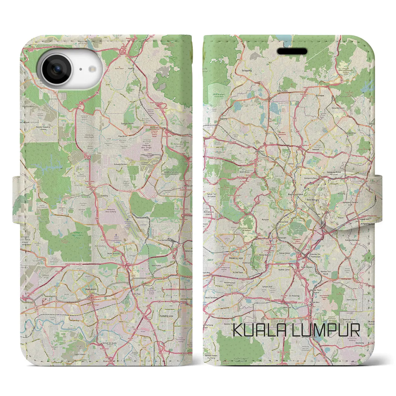 【クアラルンプール(マレーシア)】地図柄iPhoneケース(手帳タイプ)