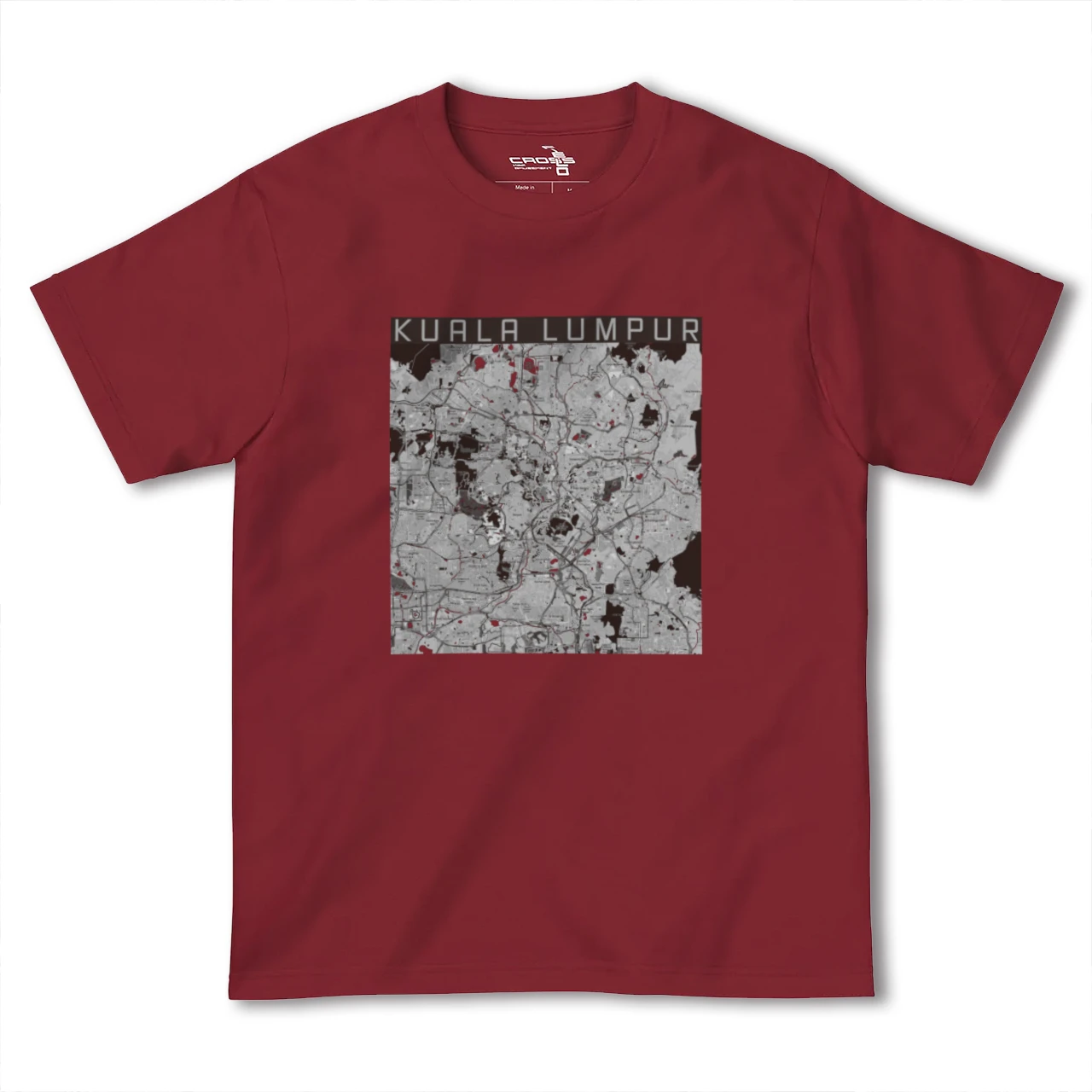 【クアラルンプール(マレーシア)】地図柄ヘビーウェイトTシャツ