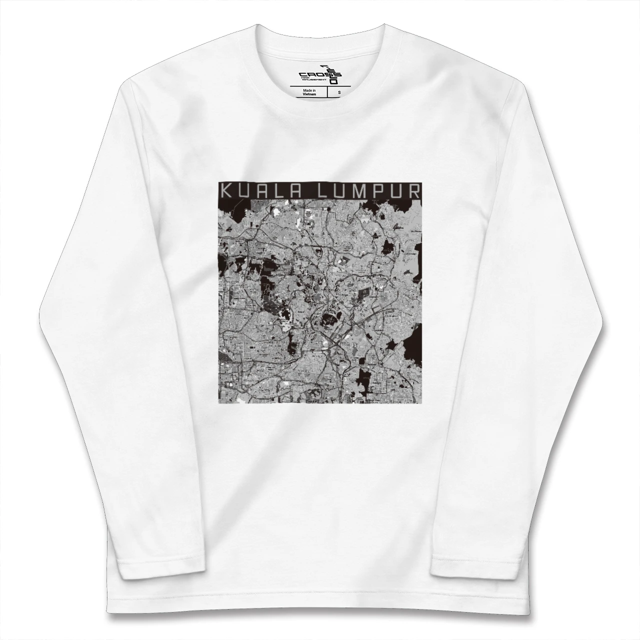 【クアラルンプール(マレーシア)】地図柄ロングスリーブTシャツ