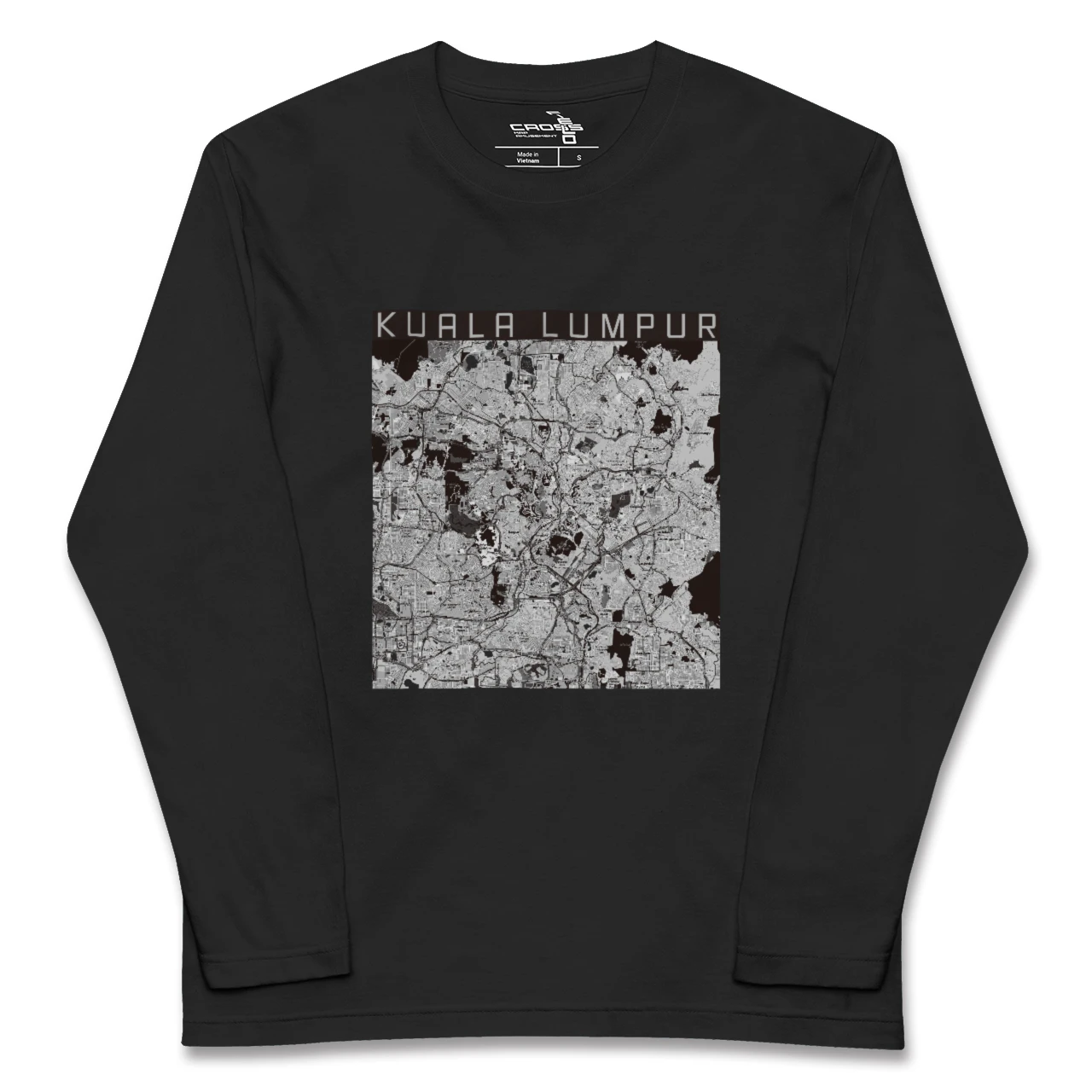 【クアラルンプール(マレーシア)】地図柄ロングスリーブTシャツ