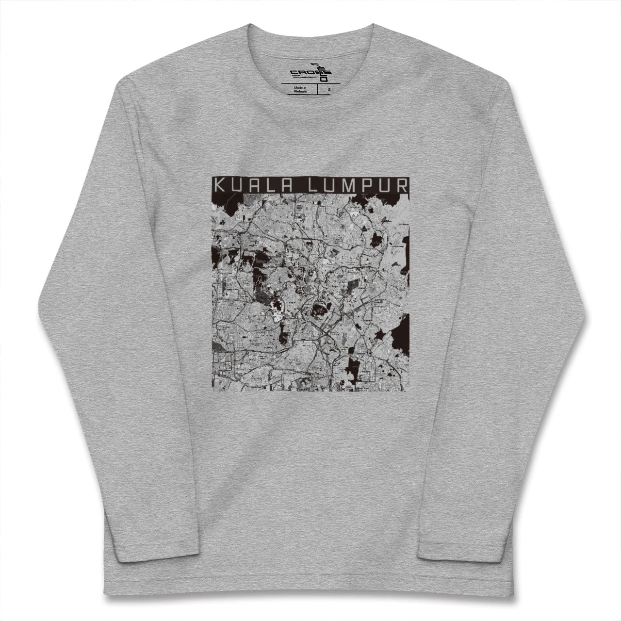 【クアラルンプール(マレーシア)】地図柄ロングスリーブTシャツ