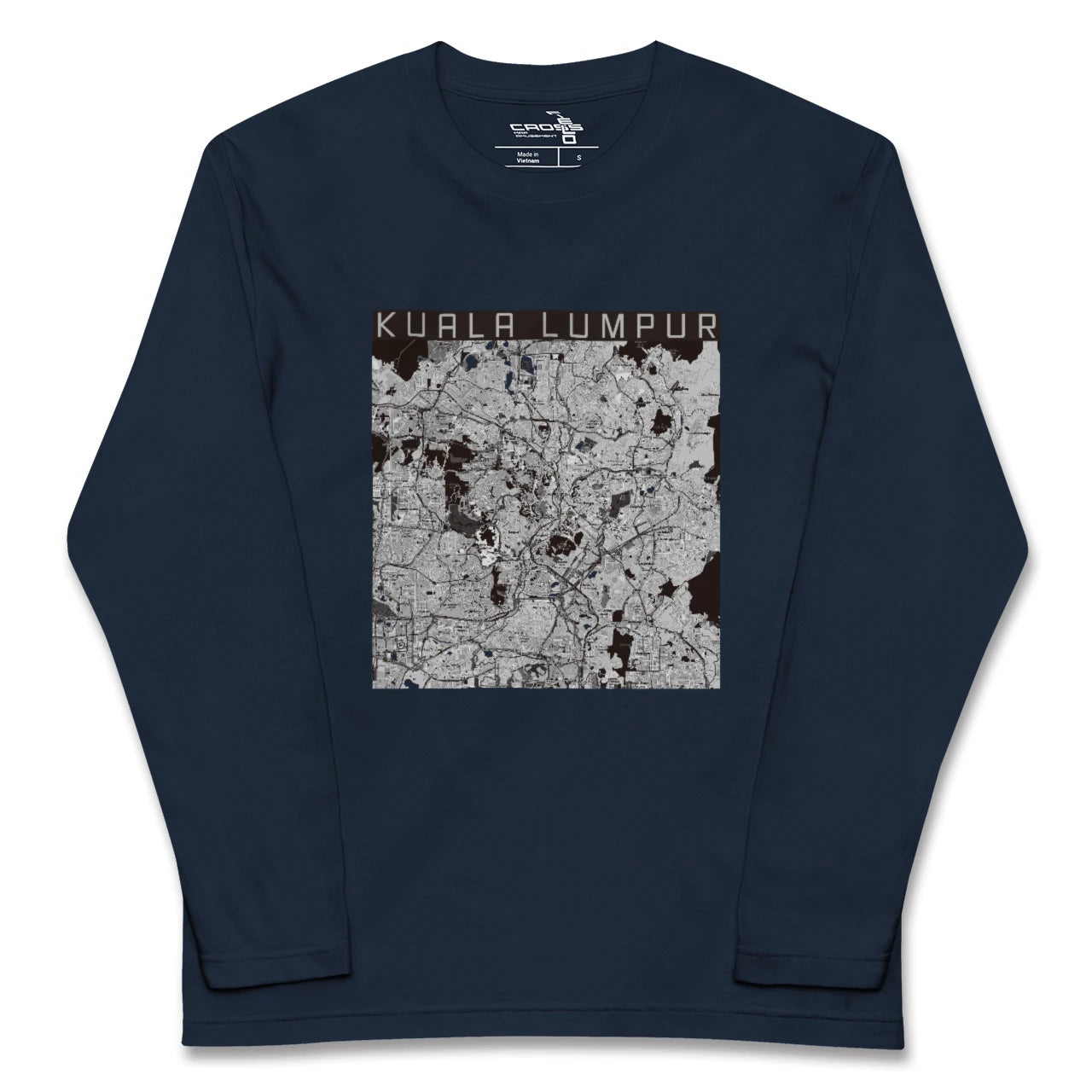 【クアラルンプール(マレーシア)】地図柄ロングスリーブTシャツ