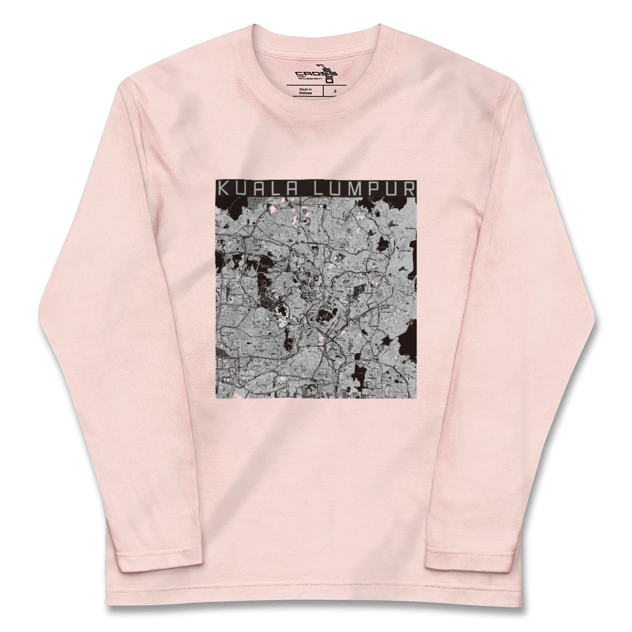【クアラルンプール(マレーシア)】地図柄ロングスリーブTシャツ