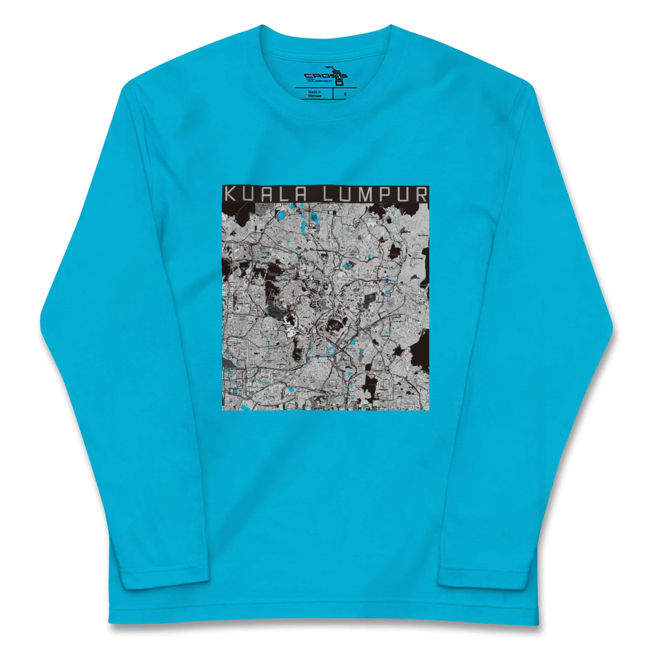 【クアラルンプール(マレーシア)】地図柄ロングスリーブTシャツ