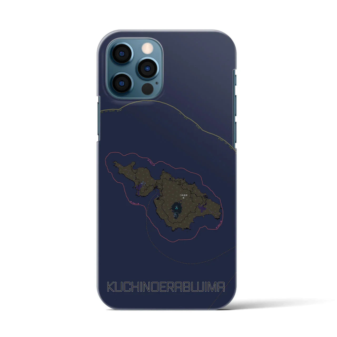 【口永良部島(鹿児島県)】地図柄iPhoneケース(バックカバータイプ)