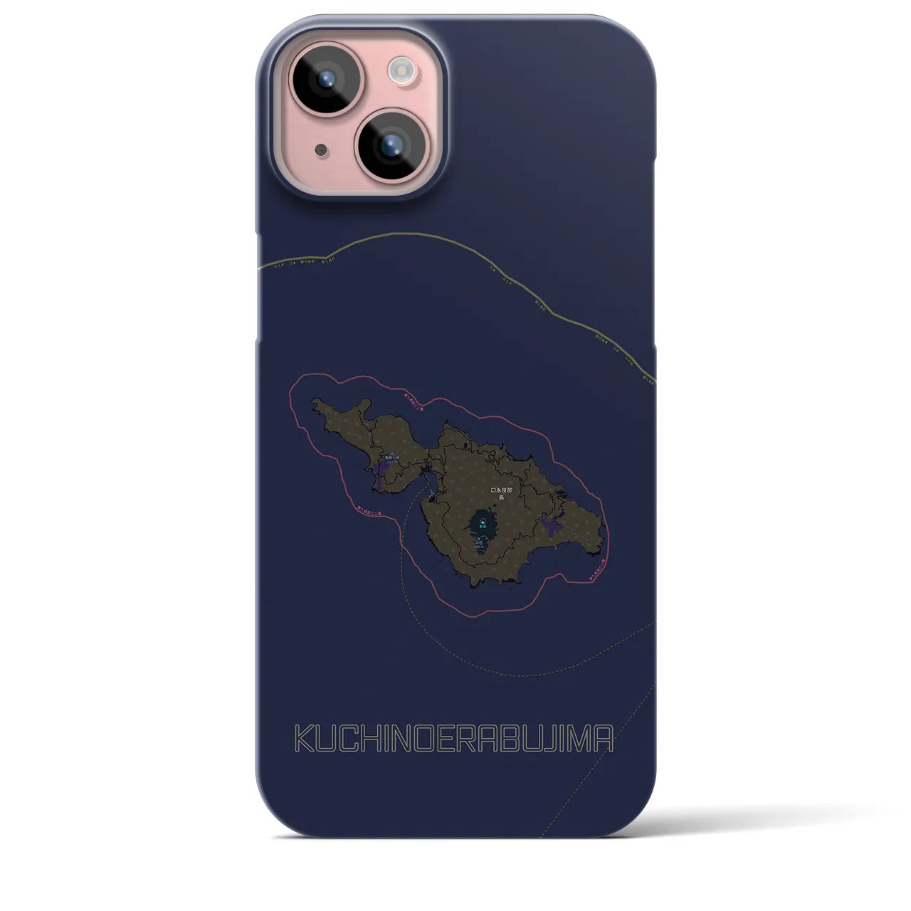 【口永良部島(鹿児島県)】地図柄iPhoneケース(バックカバータイプ)