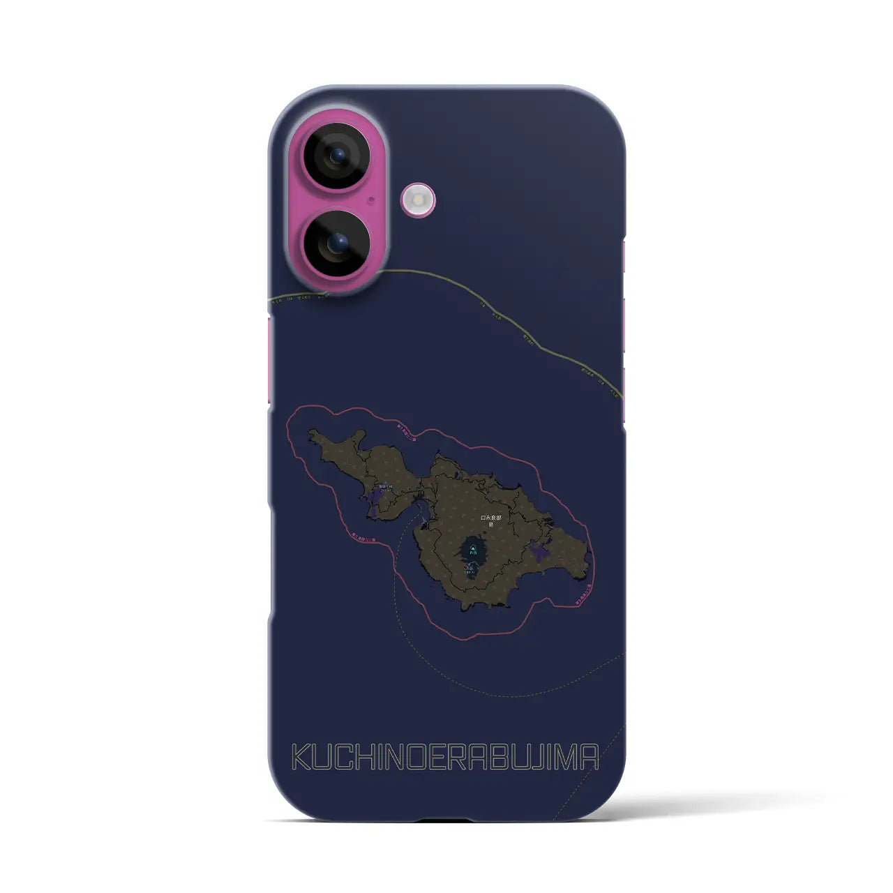 【口永良部島(鹿児島県)】地図柄iPhoneケース(バックカバータイプ)