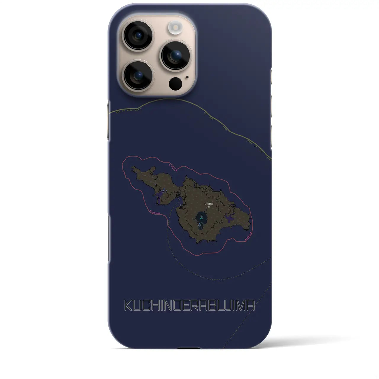 【口永良部島(鹿児島県)】地図柄iPhoneケース(バックカバータイプ)