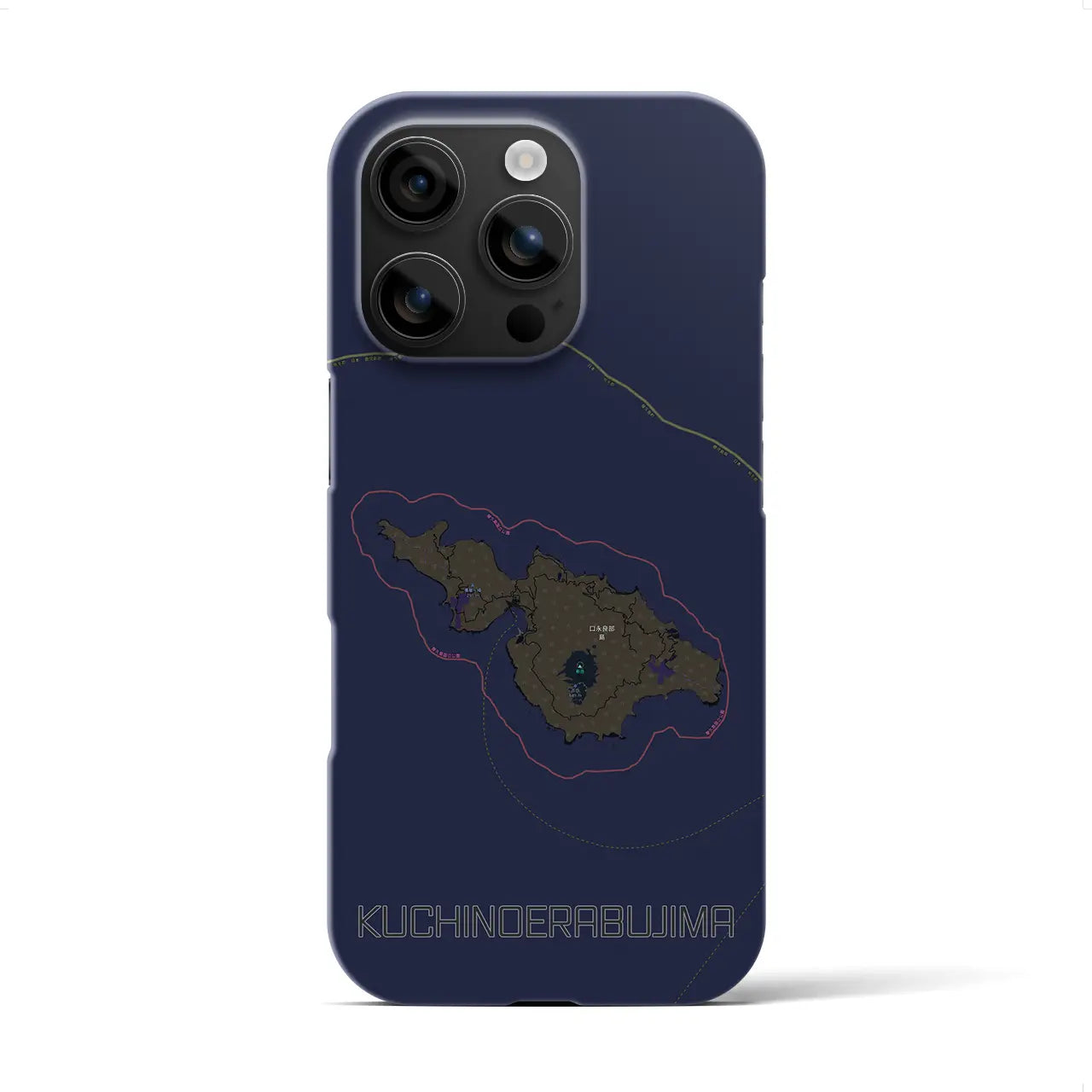 【口永良部島(鹿児島県)】地図柄iPhoneケース(バックカバータイプ)