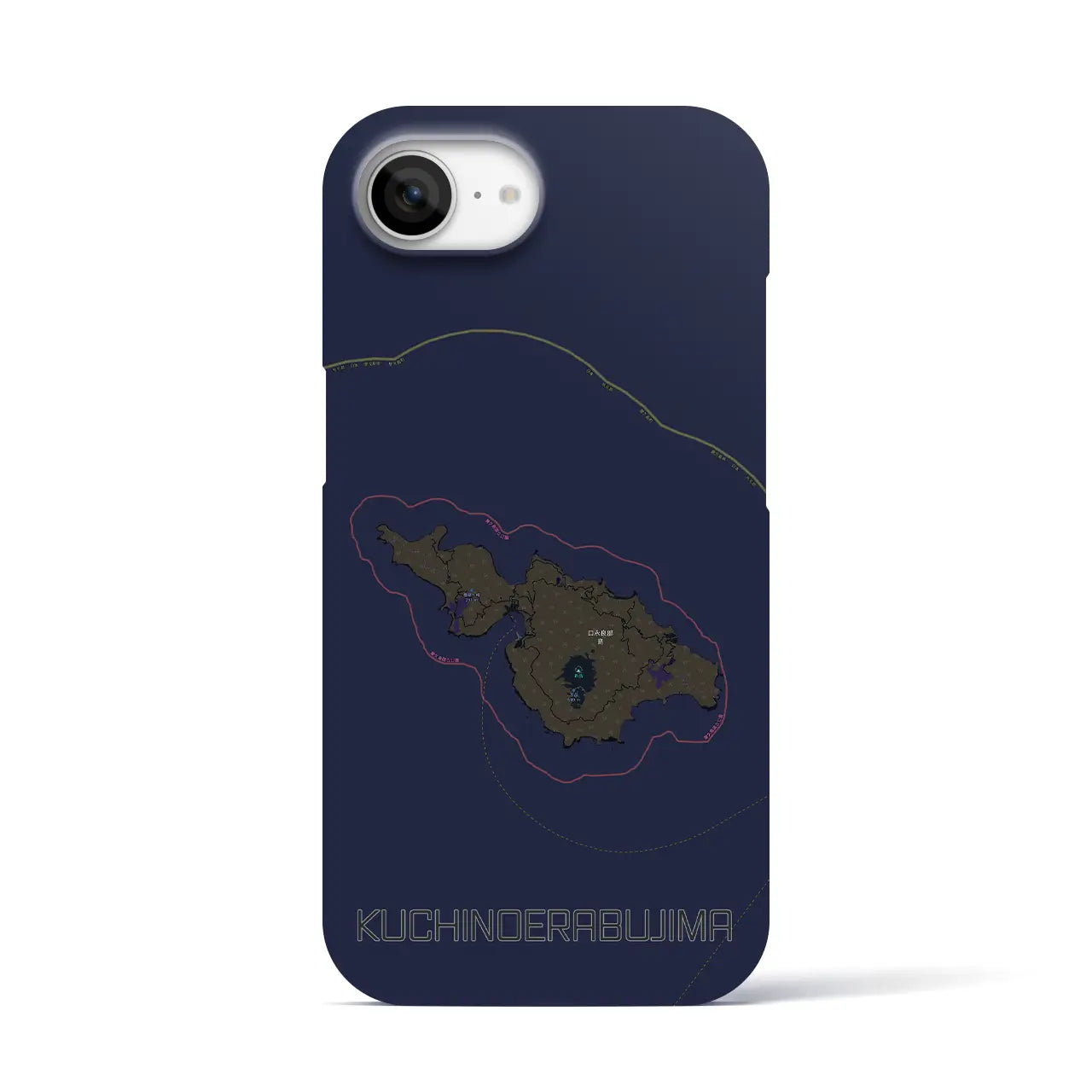 【口永良部島(鹿児島県)】地図柄iPhoneケース(バックカバータイプ)
