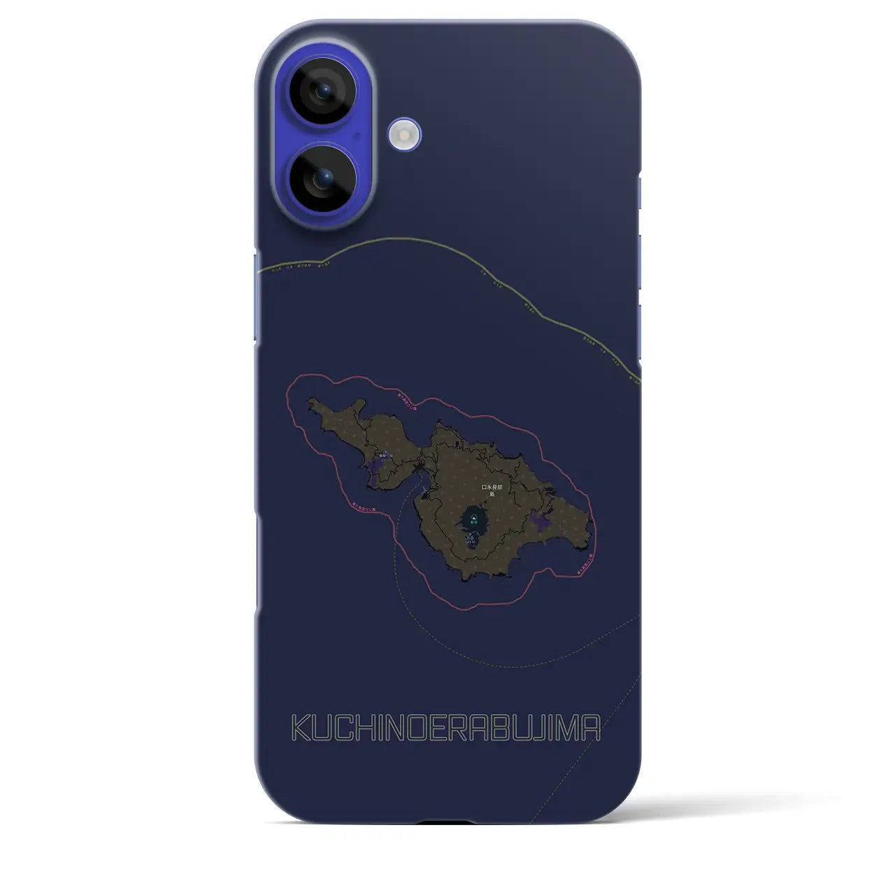 【口永良部島(鹿児島県)】地図柄iPhoneケース(バックカバータイプ)