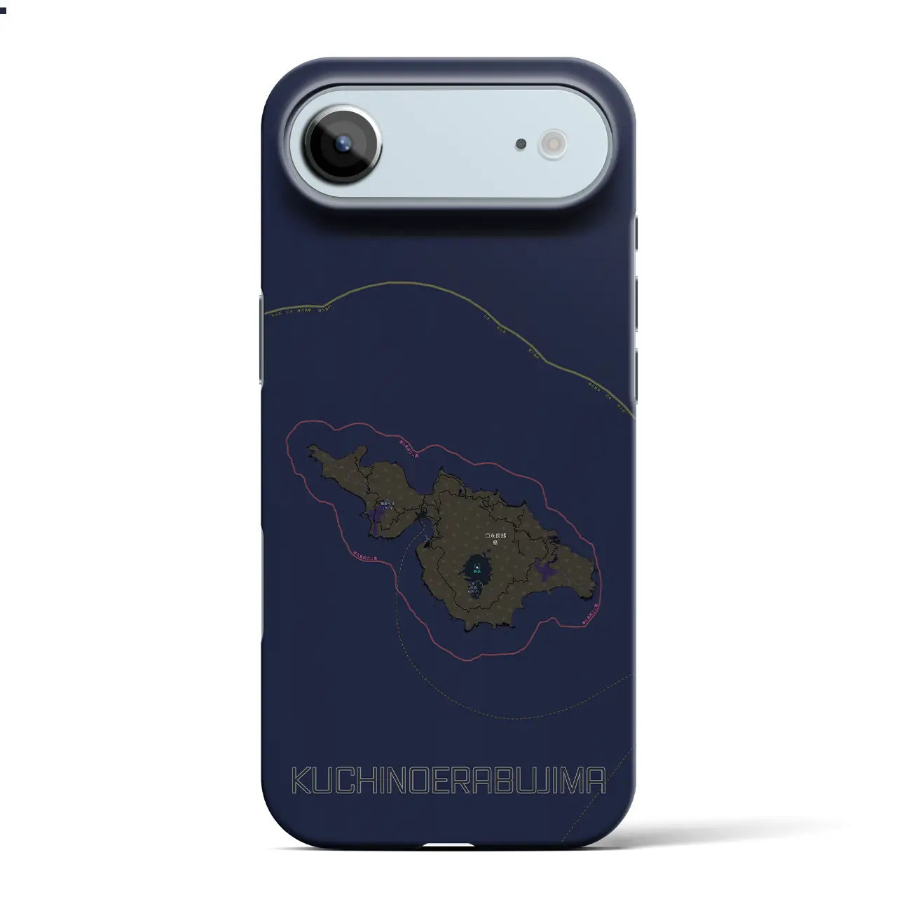 【口永良部島(鹿児島県)】地図柄iPhoneケース(バックカバータイプ)
