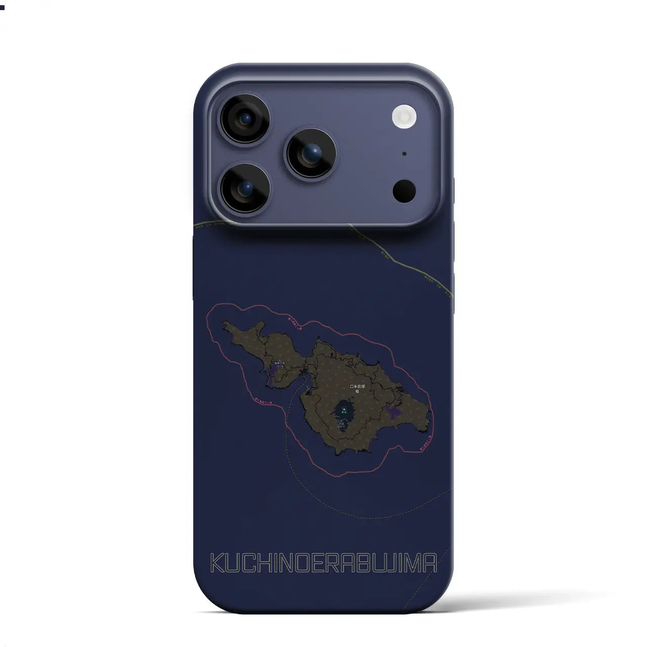 【口永良部島(鹿児島県)】地図柄iPhoneケース(バックカバータイプ)