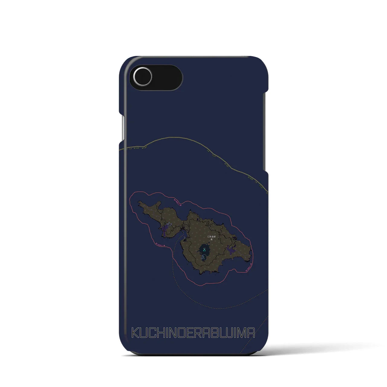 【口永良部島(鹿児島県)】地図柄iPhoneケース(バックカバータイプ)