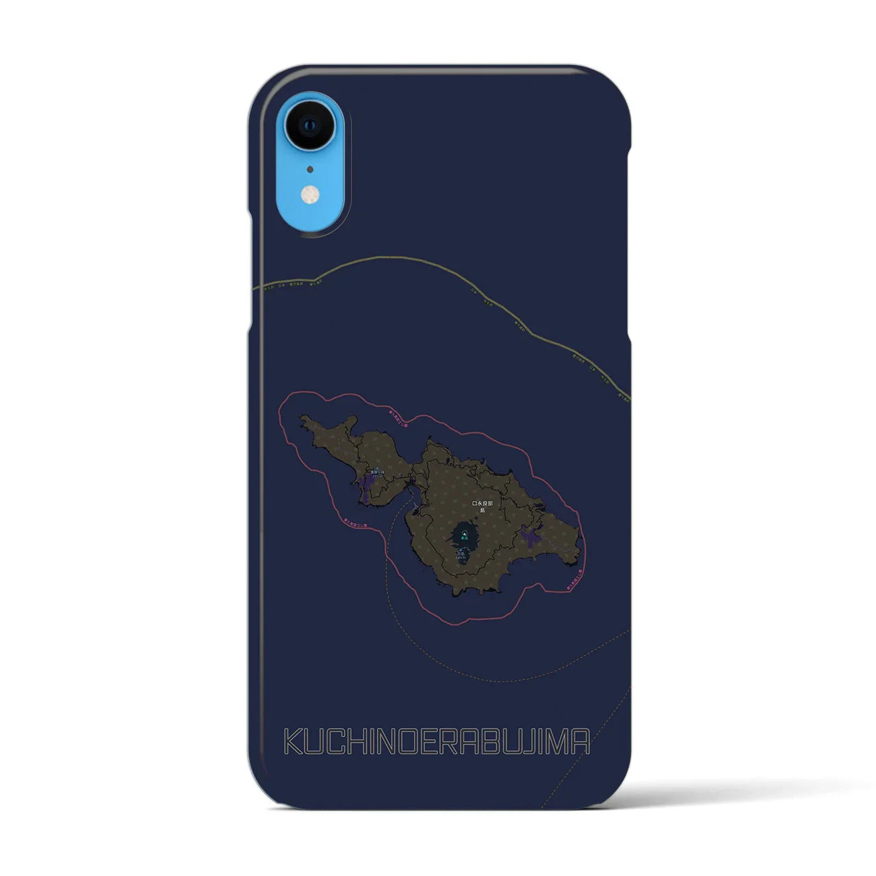 【口永良部島(鹿児島県)】地図柄iPhoneケース(バックカバータイプ)