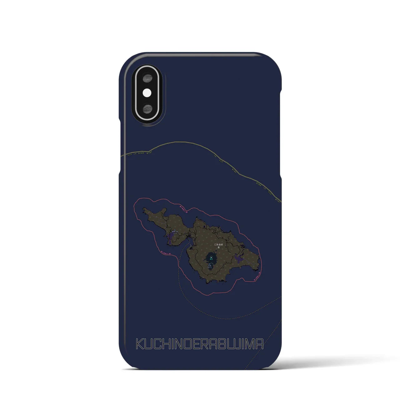 【口永良部島(鹿児島県)】地図柄iPhoneケース(バックカバータイプ)