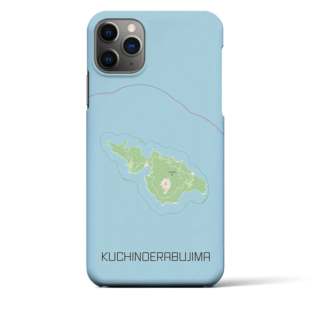【口永良部島(鹿児島県)】地図柄iPhoneケース(バックカバータイプ)