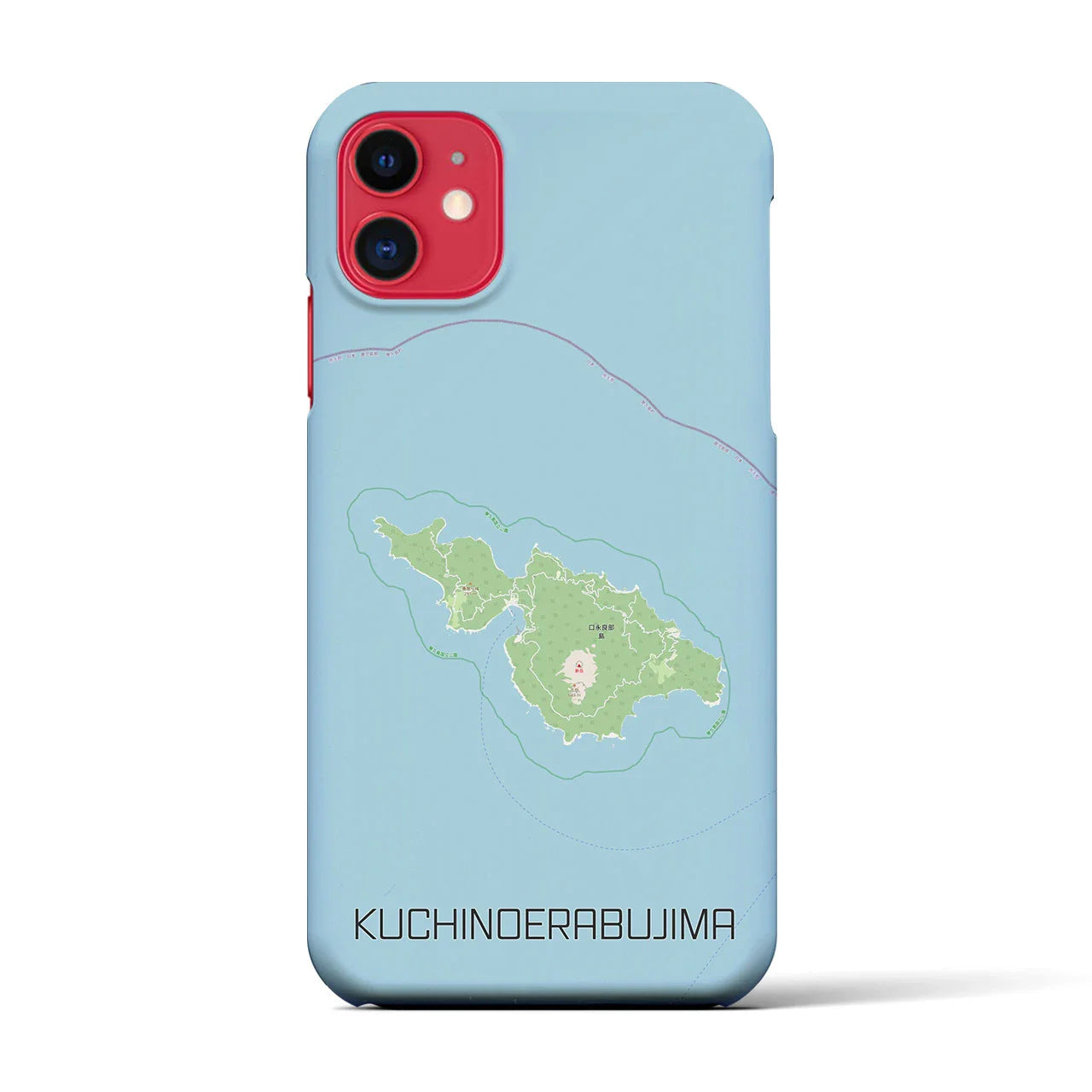 【口永良部島(鹿児島県)】地図柄iPhoneケース(バックカバータイプ)