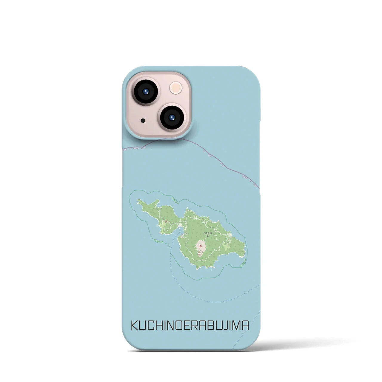 【口永良部島(鹿児島県)】地図柄iPhoneケース(バックカバータイプ)