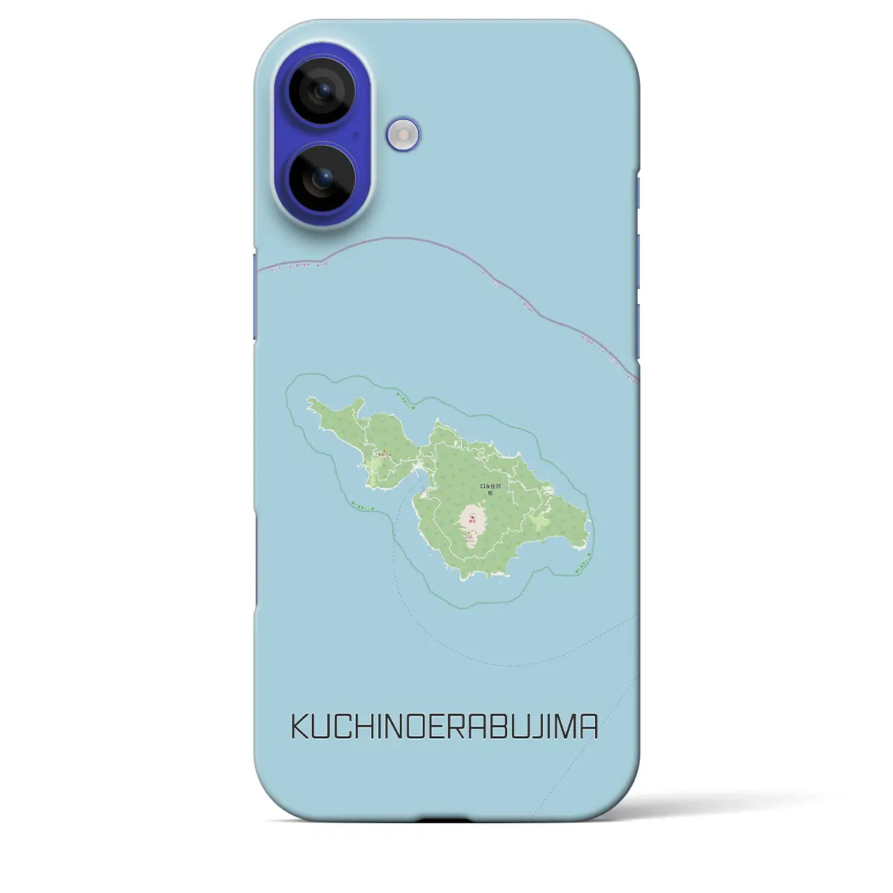 【口永良部島(鹿児島県)】地図柄iPhoneケース(バックカバータイプ)
